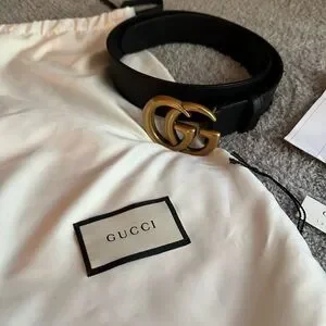 Gucci | Accessories | Authentic Black Gucci Belt Gold Buckle  display picture 1